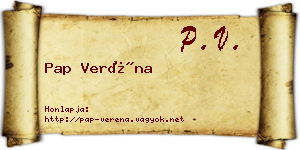 Pap Veréna névjegykártya